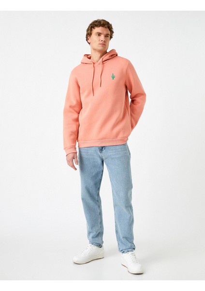 Erkek Kaktüs İşlemeli Kapşonlu Sweatshirt fiyatları
