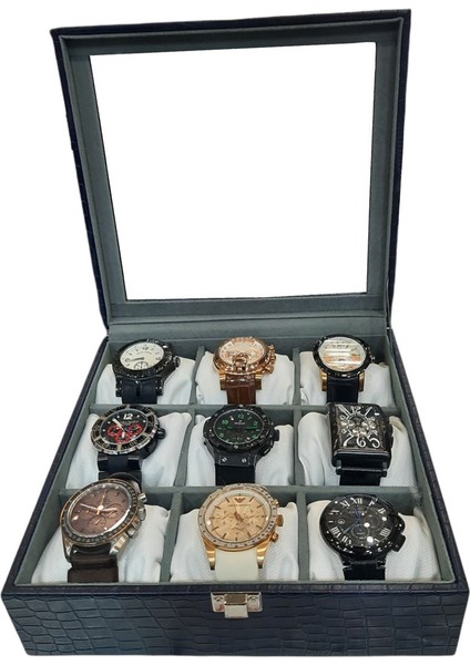 Saat Kutusu 9'lu Lacivert Kroko fiyatları