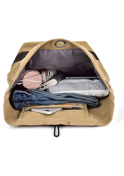 15.6" Laptop Sırt Çantası Seyahat Dayanıklı Kanvas Çanta (Yurt Dışından)