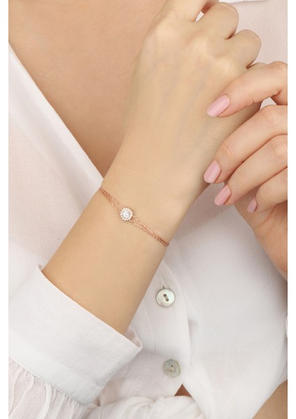 Rose Tektaş 925 Ayar Gümüş Bileklik