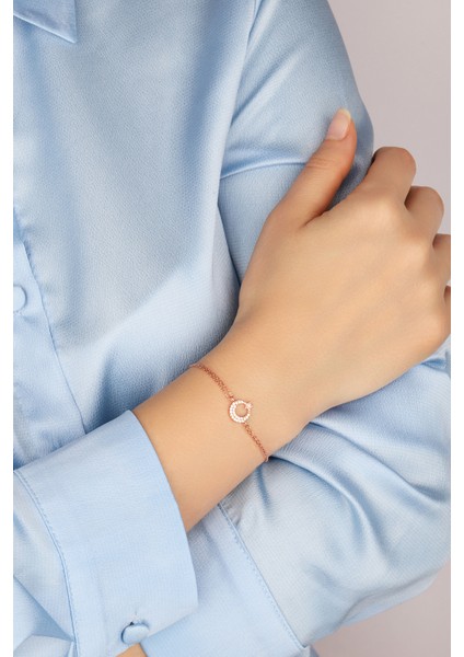 Rose Ay Yıldız 925 Ayar Gümüş Bileklik