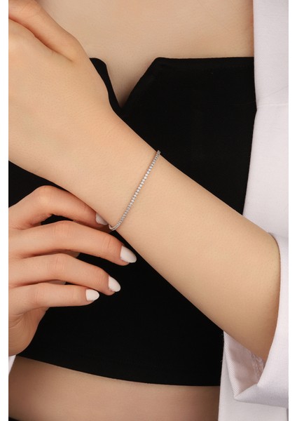 1.5 mm Su Yolu 925 Ayar Gümüş Bileklik