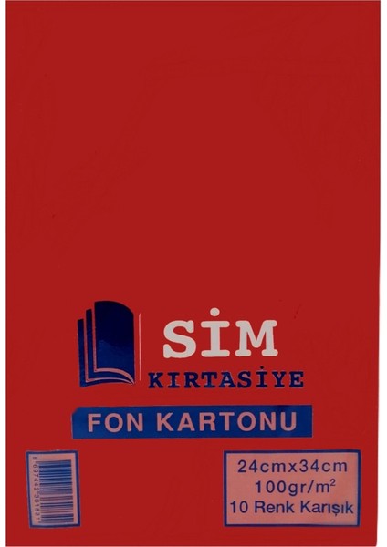 24X34 10 Renk Fon Kartonu 5 Paket