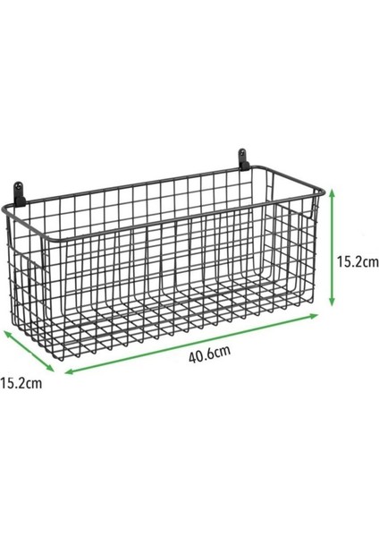 Metal Siyah Duvar Rafı – 2li Orta Büyüklükte Raf Sepeti Koridor, Yatak Odası Ve Diğer Odalar Için fiyatları