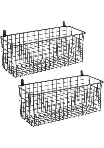 Metal Siyah Duvar Rafı – 2li Orta Büyüklükte Raf Sepeti Koridor, Yatak Odası Ve Diğer Odalar Için modelleri