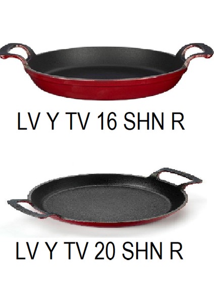 2 Parça Kırmızı Yuvarlak Sahan Seti