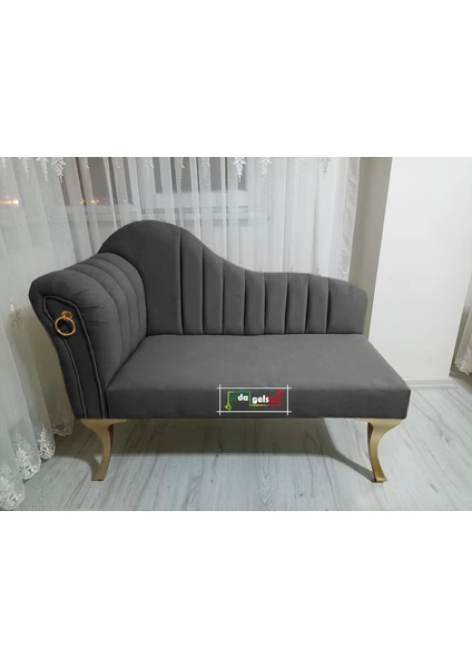 Alda Gelsin Yeni Model Ultra Lüks Alda Çizgili Josefin Bench Puf Berjer  (110 Cm)