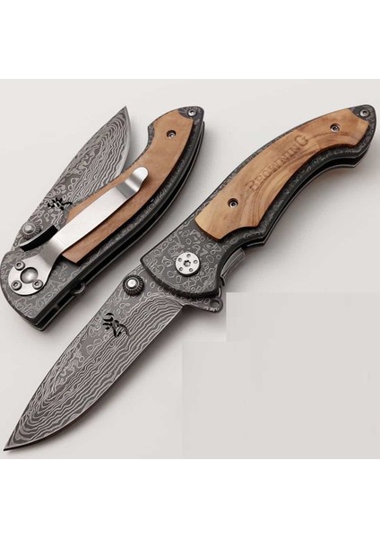 Browning Yeni Nesil Damascus Işlemeli Çakı