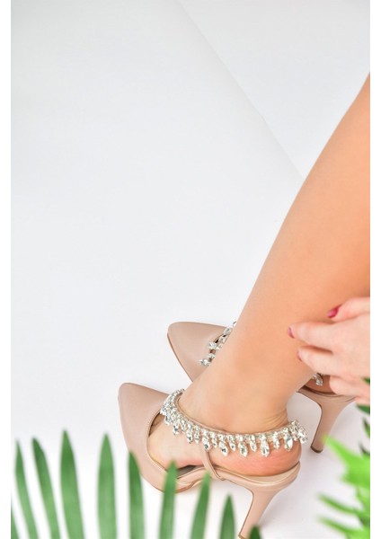 Ten Saten Kumaş Taşlı Kadın Abiye Ayakkabı M246062704 fiyatları