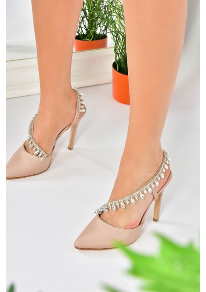 Ten Saten Kumaş Taşlı Kadın Abiye Ayakkabı M246062704 modelleri