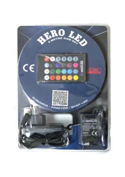 Hero Led 5 Metre Iç Mekan 3528 Tek Çipli Rgb Şerit LED Set