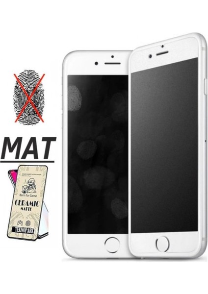 Iphone 6 Mat Ekran Seramik Tam Kaplayan Kırılmaz Cam Nano Ekran Koruyucu Beyaz