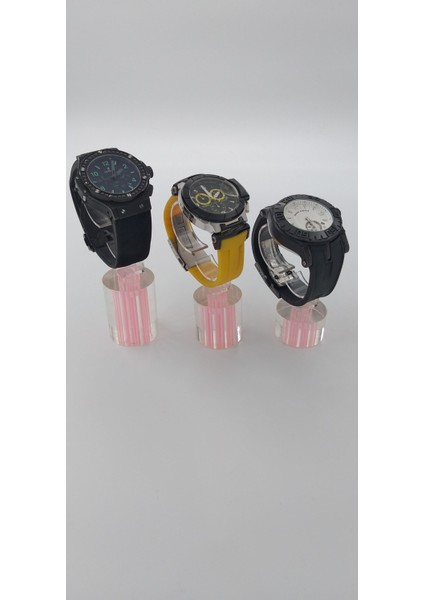 Saat Standı 3'lü Set Lazer Model Oval Pembe