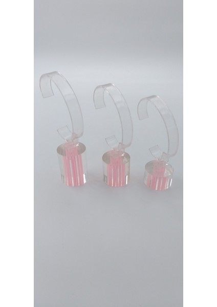 Saat Standı 3'lü Set Lazer Model Oval Pembe