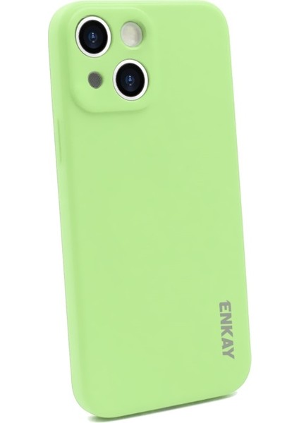Apple iPhone 13 Için Düşmeye Dayanıklı Hassas Kesim Sıvı Silikon Telefon Kılıfı - Açık Yeşil (Yurt Dışından)
