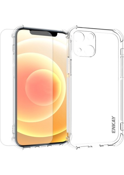 Apple iPhone 13 Için Kaymaz Kayışlı Şeffaf Tpu Kılıf + 0.26MM 9h 2.5d Temperli Cam Ekran Filmi (Yurt Dışından)