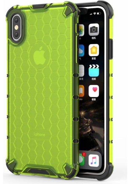 Apple iPhone Xs Için Max 6.5 Inç Uyumlu Tpu+Pc Hibrit Telefon Kılıfı - Yeşil (Yurt Dışından)