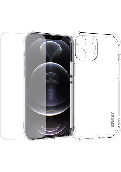 Apple iPhone 13 Pro Max Için Kaymaz Kayışlı Düşmeye Dayanıklı Tpu Kılıf + Ultra Şeffaf Temperli Cam Ekran Filmi (Yurt Dışından)