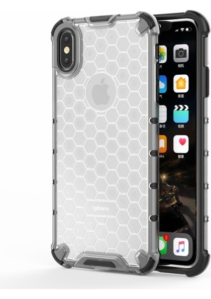 Apple iPhone Xs Için Max 6.5 Inç Uyumlu Tpu+Pc Hibrit Telefon Kılıfı - Gri (Yurt Dışından)