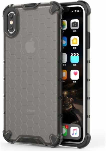 Apple iPhone Xs Için Max 6.5 Inç Uyumlu Tpu+Pc Hibrit Telefon Kılıfı - Siyah (Yurt Dışından)