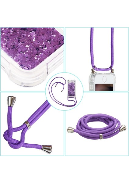 Apple iPhone 11 Pro Max 6.5 Inç Uyumlu Simli Telefon Kılıfı - Mor (Yurt Dışından) fiyatları