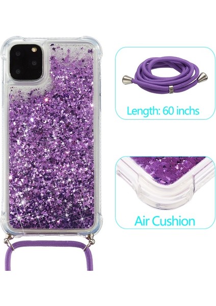 Apple iPhone 11 Pro Max 6.5 Inç Uyumlu Simli Telefon Kılıfı - Mor (Yurt Dışından) modelleri