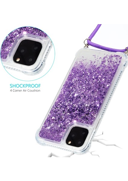 Apple iPhone 11 Pro Max 6.5 Inç Uyumlu Simli Telefon Kılıfı - Mor (Yurt Dışından) indirimleri