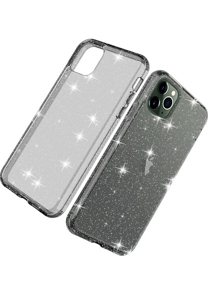 Apple iPhone 11 Pro Max 6.5 Inç Uyumlu Simli Telefon Kılıfı - Şeffaf Siyah (Yurt Dışından) fiyatları