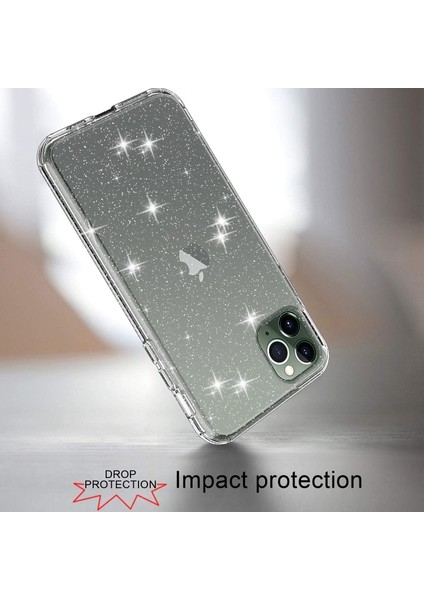 Apple iPhone 11 Pro Max 6.5 Inç Uyumlu Simli Telefon Kılıfı - Şeffaf (Yurt Dışından) fırsatları