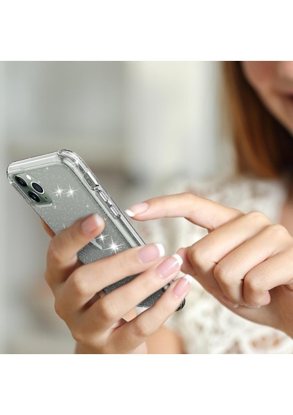 Apple iPhone 11 Pro Max 6.5 Inç Uyumlu Simli Telefon Kılıfı - Şeffaf (Yurt Dışından) indirimleri