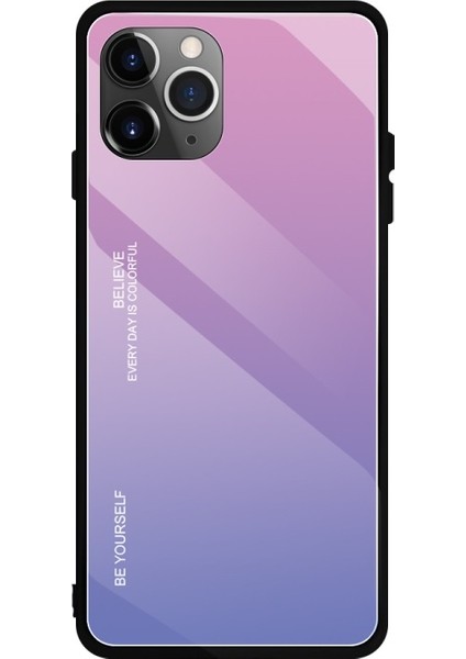 Apple iPhone 11 Pro 5.8 Inç Uyumlu Tpu Pc Degrade Camlı Telefon Kılıfı - Pembe / Mor (Yurt Dışından) fiyatları