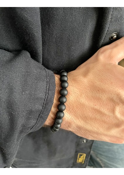 Unisex - Şık Oniks Doğal Taş Bileklik