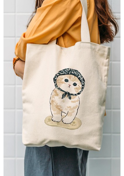 Kanvas Masum Kedi Bez Çanta C1608