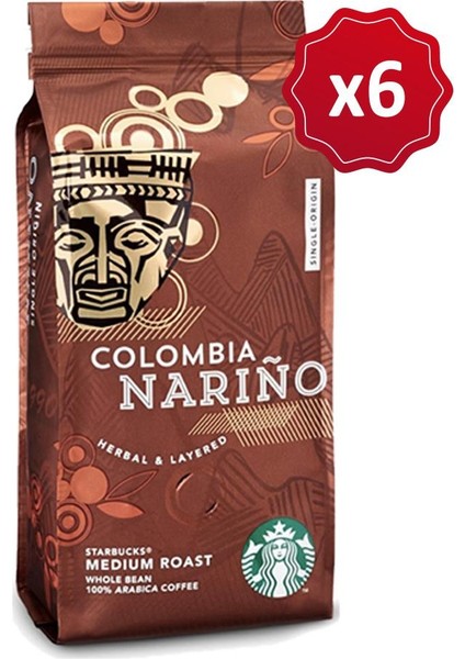 Colombia Narino Çekirdek Kahve 250 gr x 6