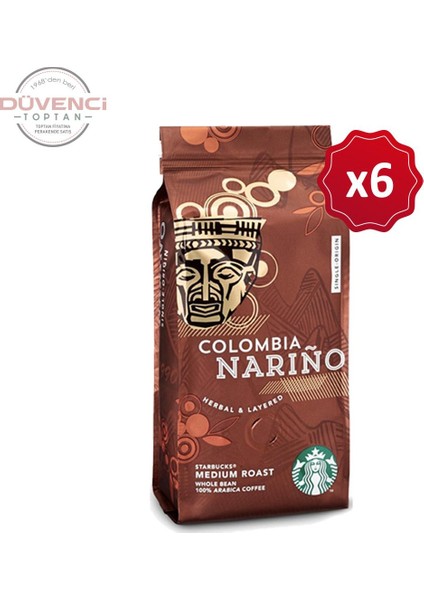 Colombia Narino Çekirdek Kahve 250 gr x 6 fiyatları