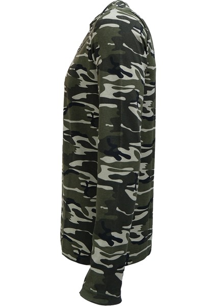 Kamuflaj Erkek Uzun Kollu T-Shirt - Yeşil modelleri