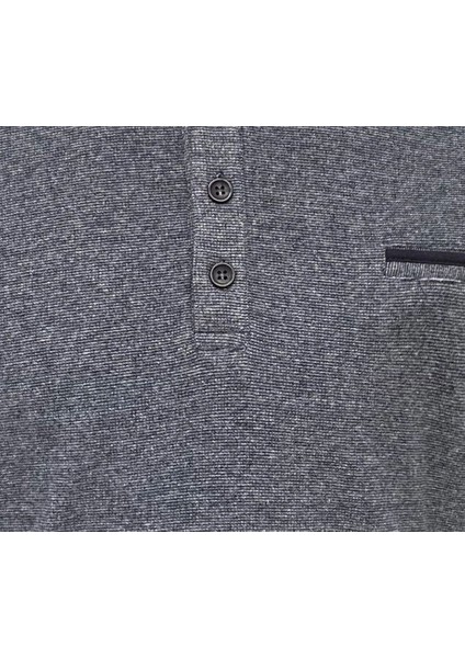 Rahat Kalıp Polo Yaka Selanik Desen Cep Detaylı Gri Erkek Triko fiyatları