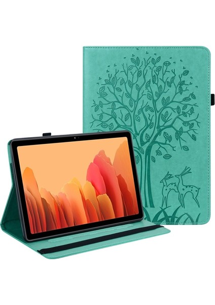 Pu Deri Galaxy Tab A7 10.4 (2020) Için Tablet Kılıfı - Yeşil (Yurt Dışından)