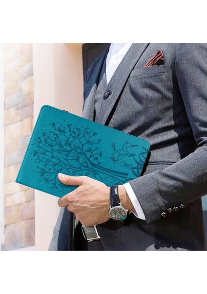 Pu Deri Galaxy Tab S7 SM-T870 / SM-T875 / SM-T876B Için Tablet Kılıfı - Mavi (Yurt Dışından)