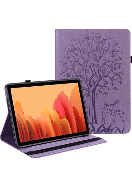 Pu Deri Galaxy Tab S7 SM-T870 / SM-T875 / SM-T876B Için Tablet Kılıfı - Mor (Yurt Dışından)
