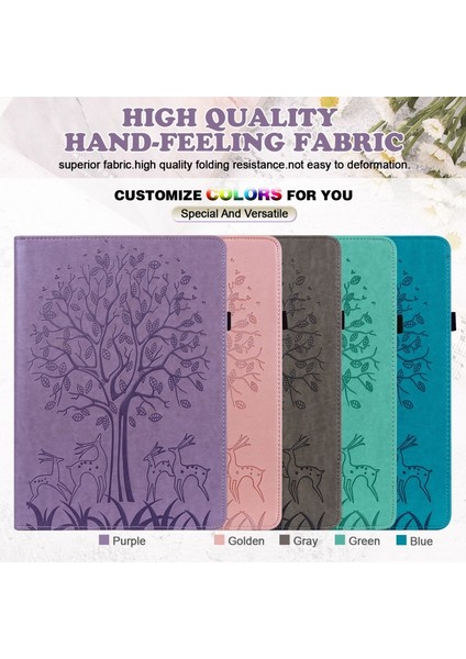 Pu Deri Galaxy Tab S7 SM-T870 / SM-T875 / SM-T876B Için Tablet Kılıfı - Mor (Yurt Dışından)
