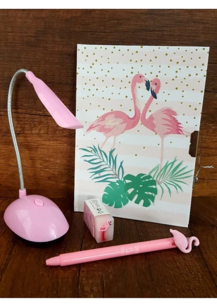 Flamingo Kilitli Hatıra Defteri Flamingo Tükenmez Kalem Flamingo Silgi Masa Lambası