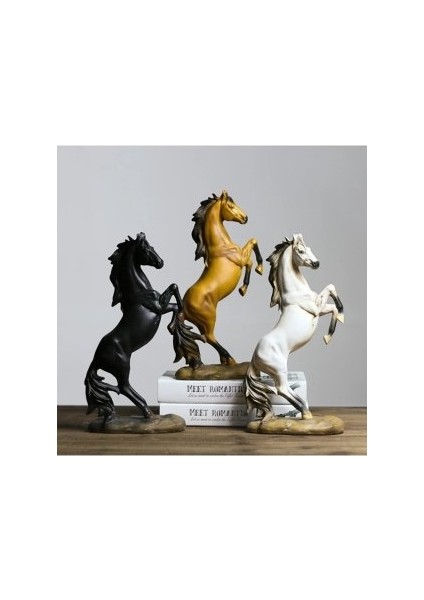 Dekoratif Şahlanan At Biblo Sarı (34X17CM)