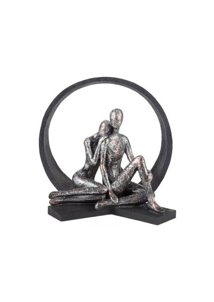 Dekoratif Polyester Çember Içinde Sevgililer (29X29CM)