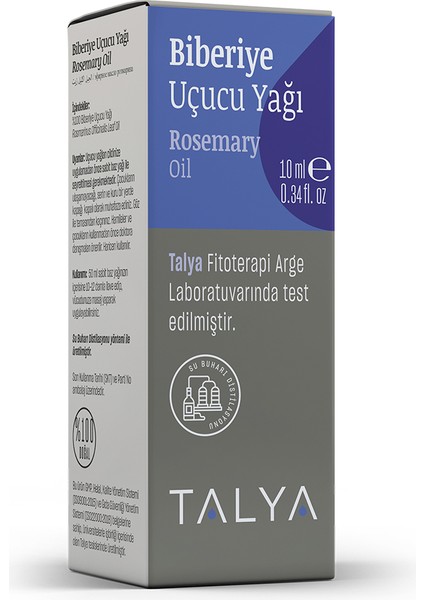 Biberiye Uçucu Yağı, %100 Saf ve Doğal, Bitkisel Uçucu Yağ, 10 ml