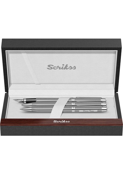 Isme Özel Scrikss 722W Üçlü Set Balıksırtı Desenli Krom fiyatları