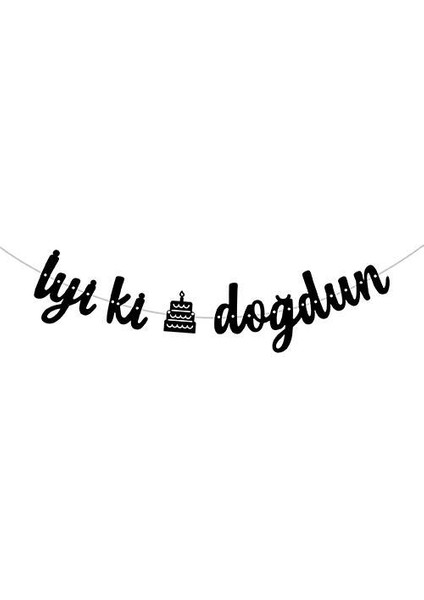 Siyah Renk Iyiki Doğdun Kaligrafi Banner