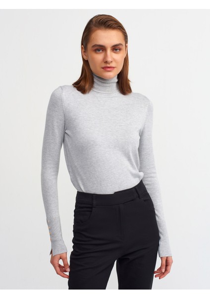 1268 Balıkçı Yaka Kolu Droplu Kazak