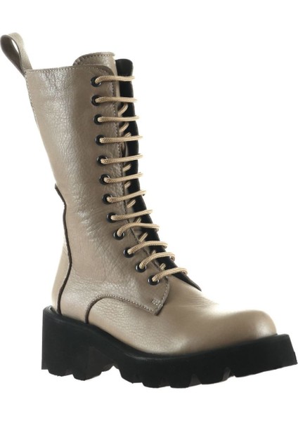 Gri Flotter Deri Kadın Topuklu Bot fiyatları