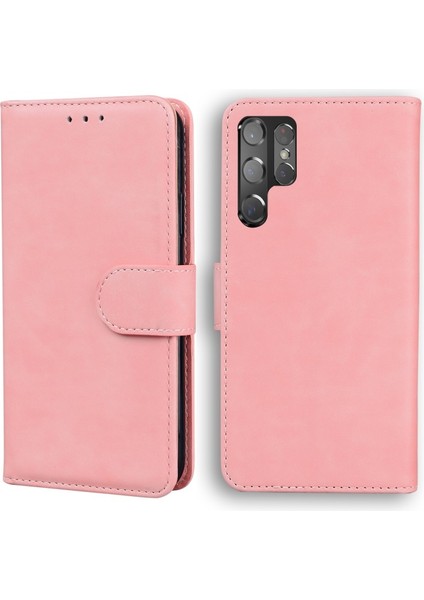 Su Geçirmez Suni Deri Stand Kapaklı Cüzdan Işlevli Telefon Kılıfı - Samsung Galaxy S22 Ultra (Yurt Dışından)